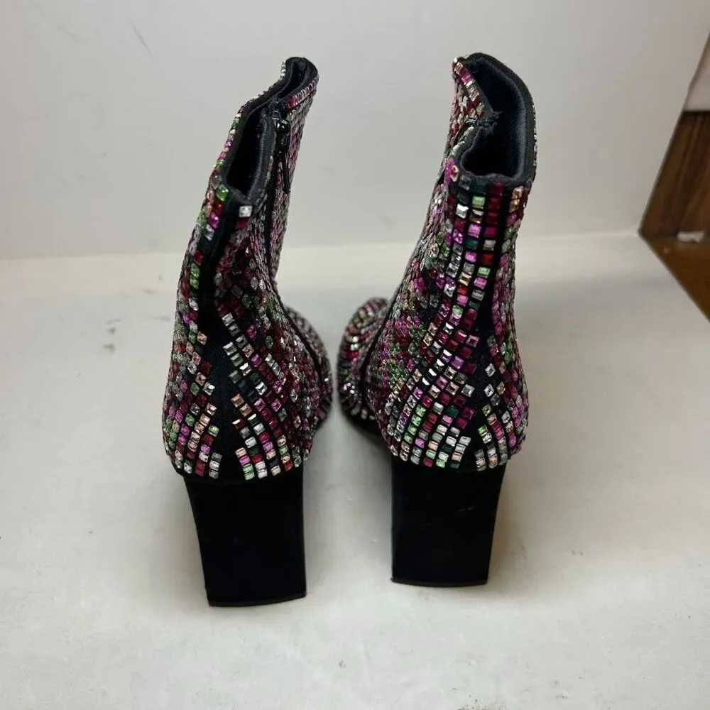Wild Pair Womens 6 M Multi Bling Ingridd Pointed Toe Dress Booties DISPLAY RX1